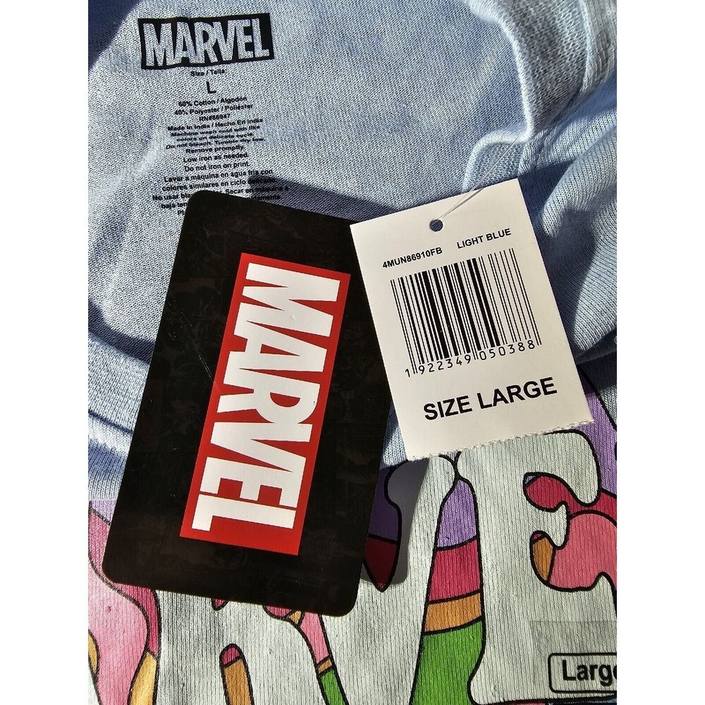 Marvel Mens Large T-Shirt Blue Avengers Hulk Thor Iron Man Captain America NWT - Picture 5 of 6